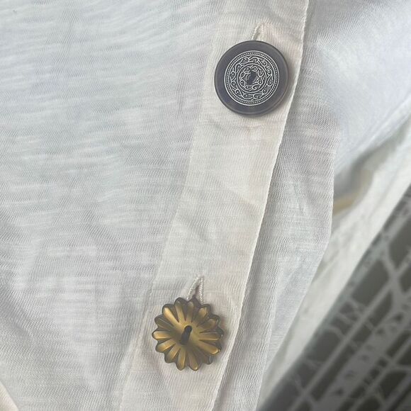 Soft Surroundings Slubbed Cotton Funky Button Front Shirt PXL - Picture 7 of 11